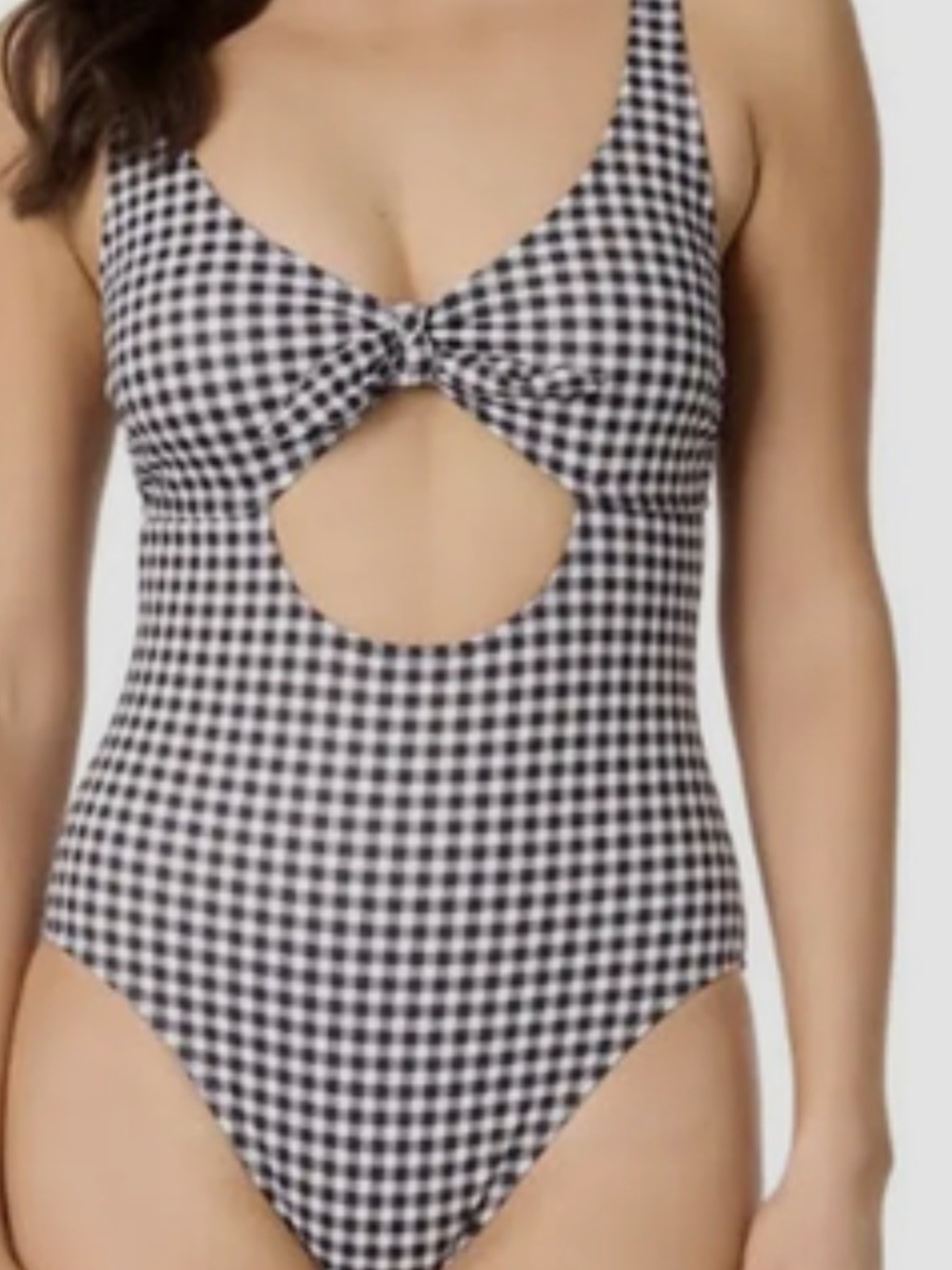 Salt + Cove Gingham Cutout One-Piece Swimsuit - Black & White- NWT Size XL